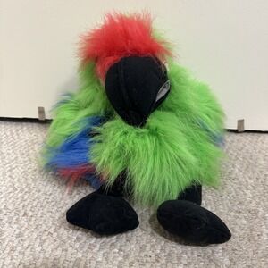 The Puppet Company Parrot Macaw Bird Hand Puppet Blue Yellow Squeaks NWT